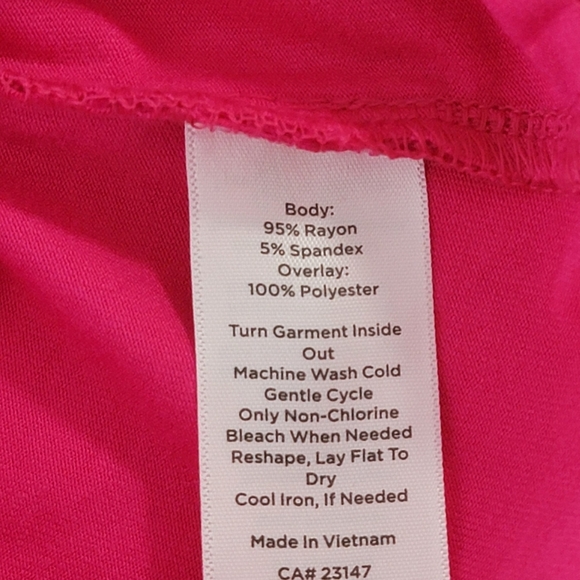 Talbots Pink Lace Embroidered Sun Pattern Trim Knit Shell Top Sz 2x Plus NEW - Picture 13 of 14